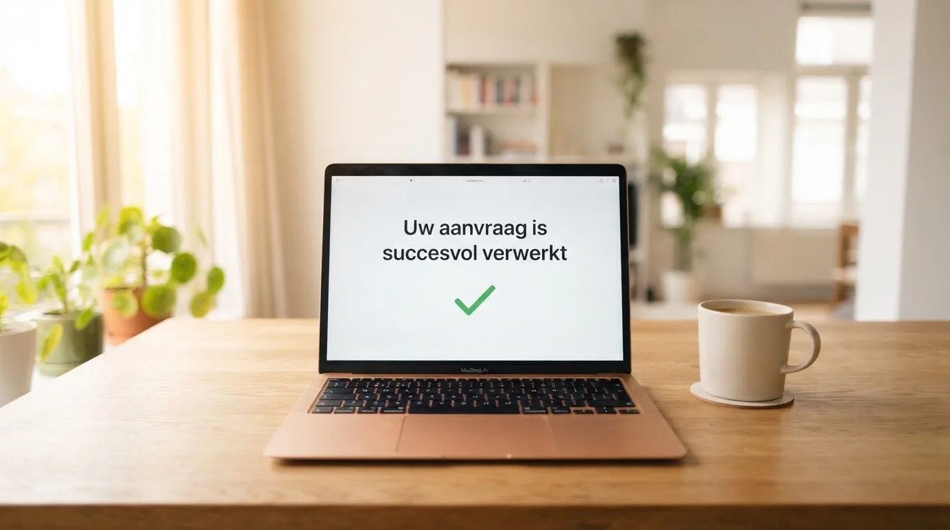 Een lege rechtszaal met houten banken in het ochtendlicht